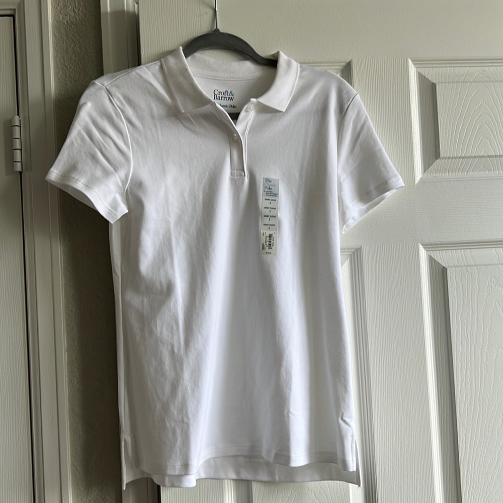 White womens polo